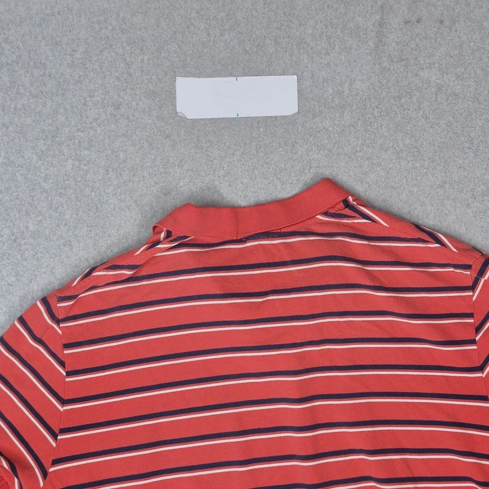 Polo By Ralph Lauren Men Polo XXL Red Embroidered Striped Pony Rugby READ